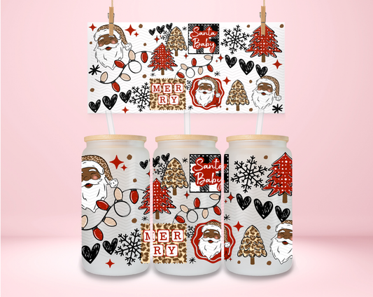 Leopard Christmas Dark Skintone UVDTF Wrap