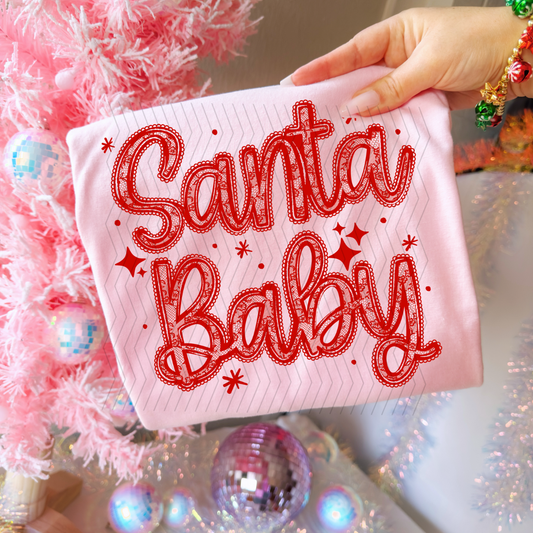 Santa Baby Red Lace DTF