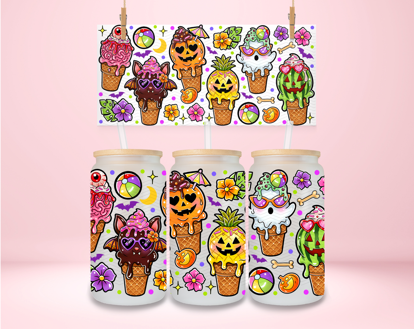 Spooky Summer Ice Cream UVDTF Wrap