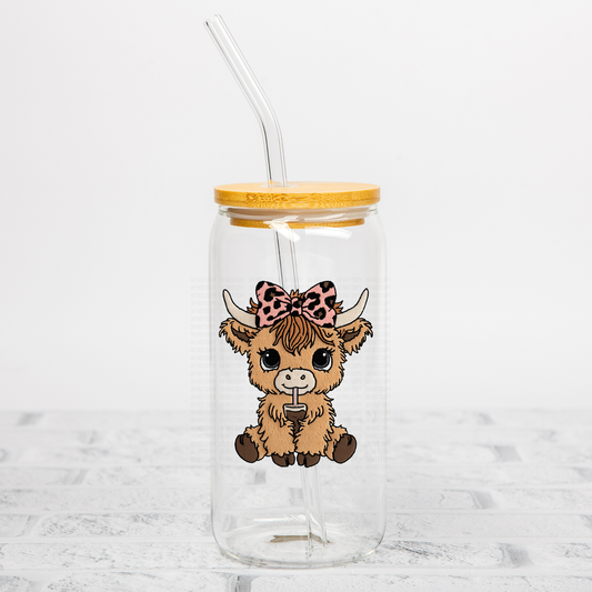 Faux Yarn Coffee Cow UVDTF Decal