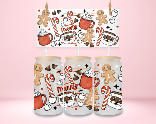 Merry Christmas Mugs Dark Skin Tone Santa UVDTF Wrap