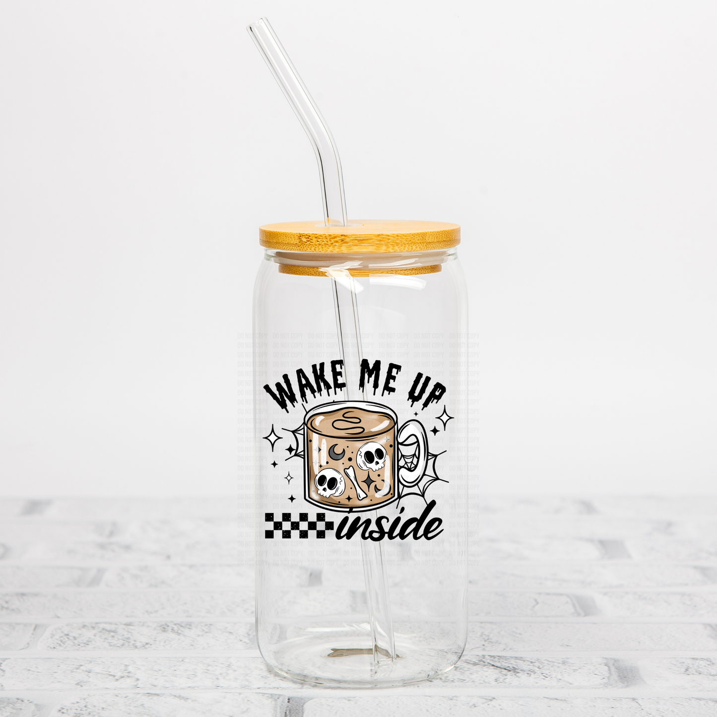 Wake Me Up Inside Coffee UVDTF Decal