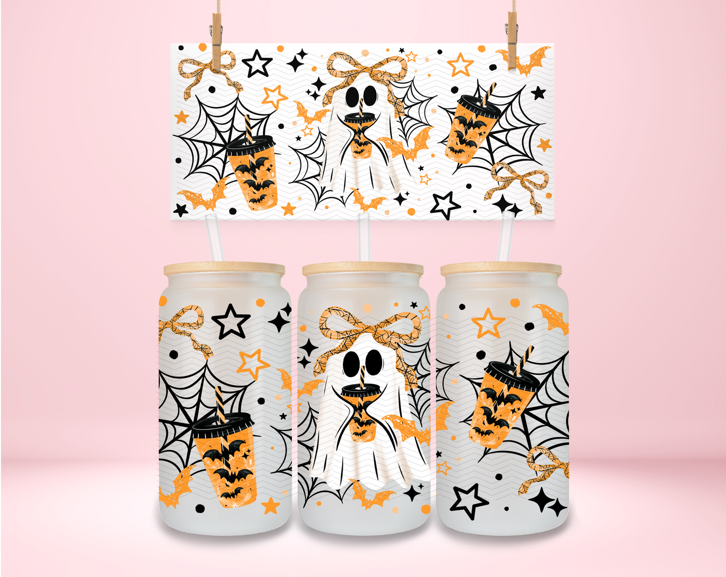 Bat Coffee Orange Coquette UVDTF Wrap