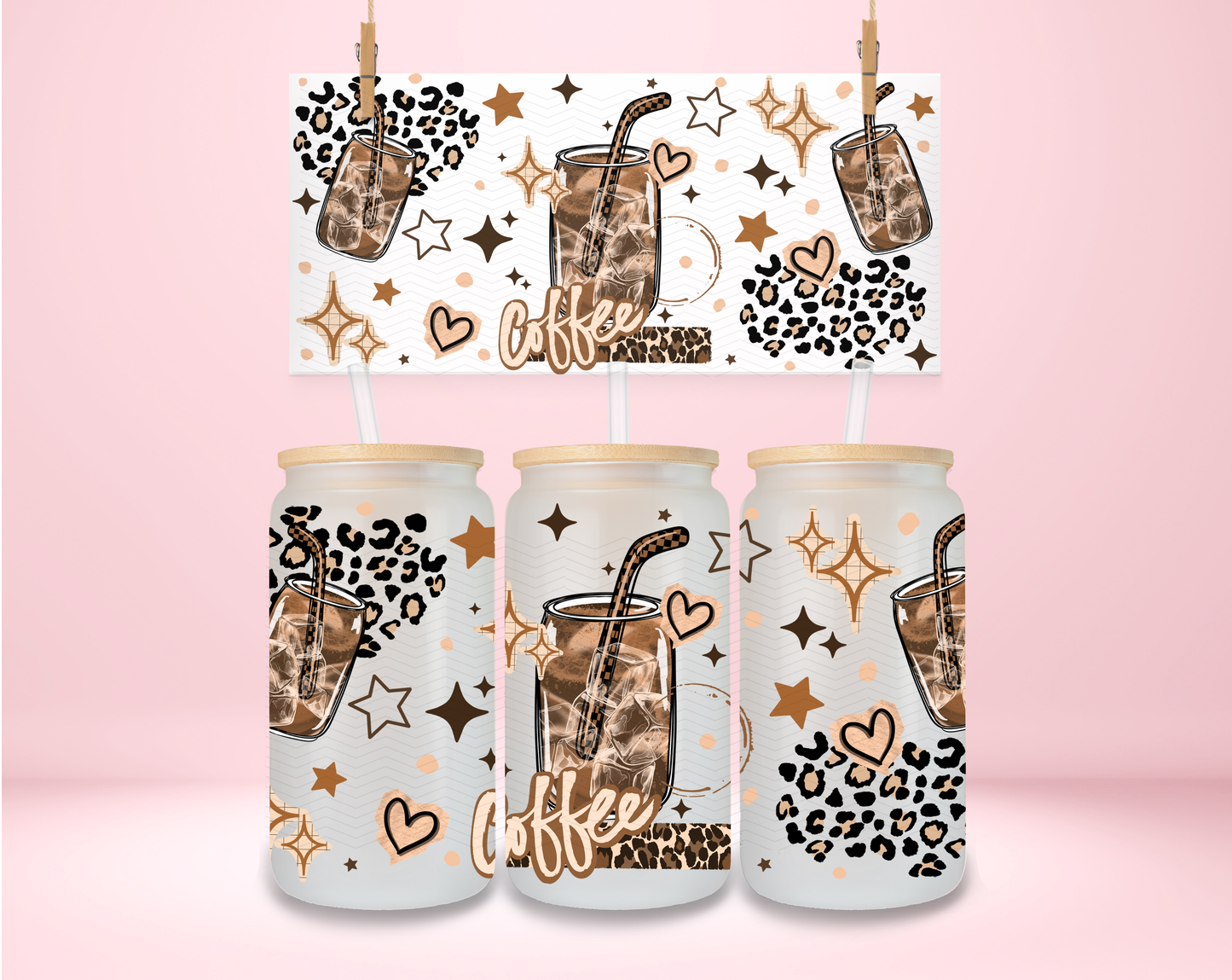 Leopard Iced Coffee UVDTF Wrap