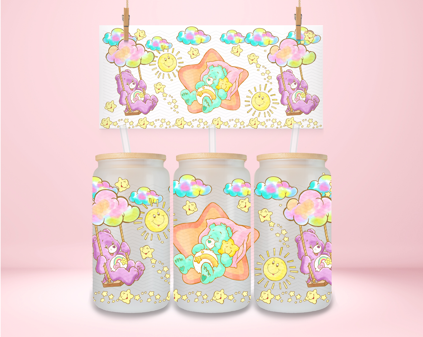 Colorful Cloud Bears UVDTF Wrap