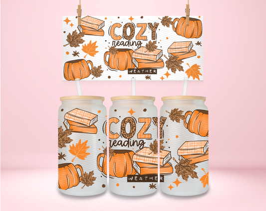 Cozy Reading Pumpkin UVDTF Wrap