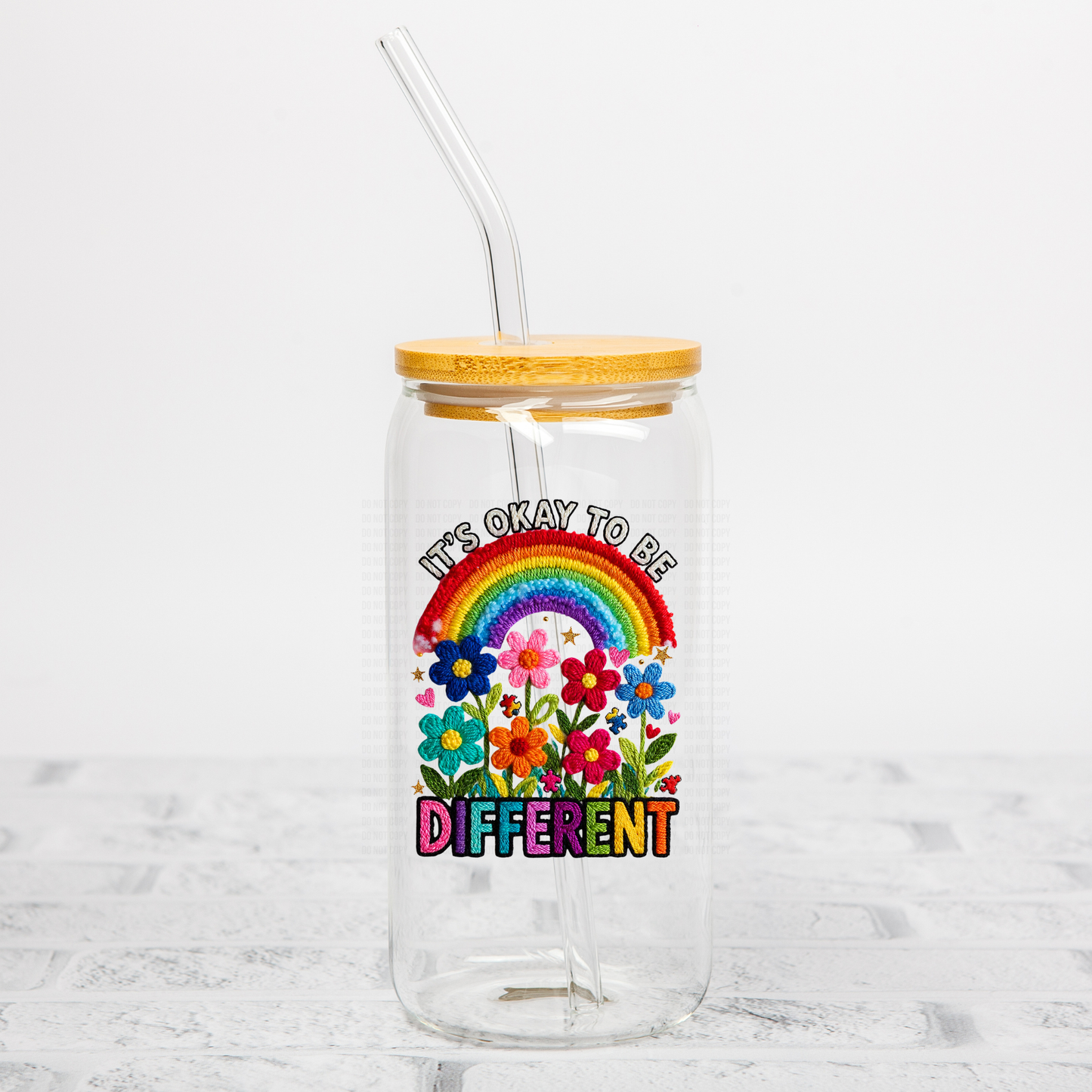 Faux Yarn It's Ok To Be Different UVDTF Decal