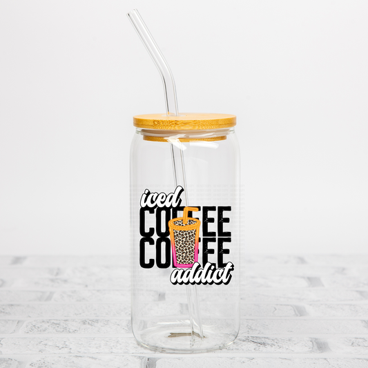 Iced Coffee Addict UVDTF Decal