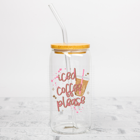 Iced Coffee Pink and Brown UVDTF Decal