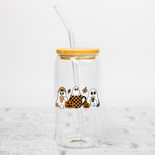 Checkered Mug Ghosties UVDTF Decal