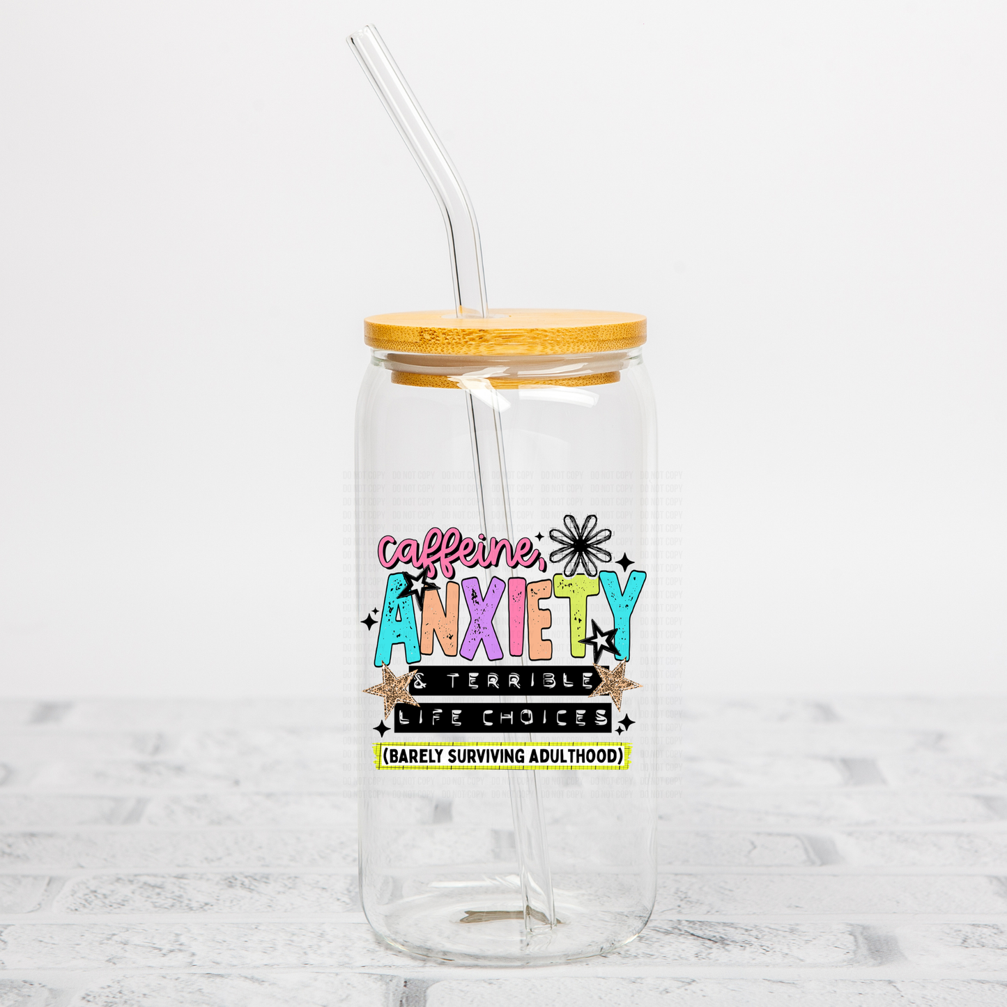 Caffeine Anxiety UVDTF Decal