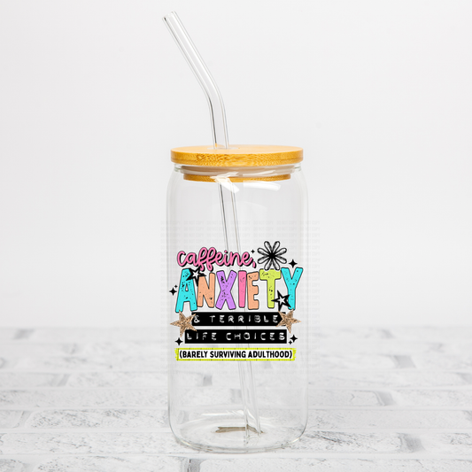 Caffeine Anxiety UVDTF Decal