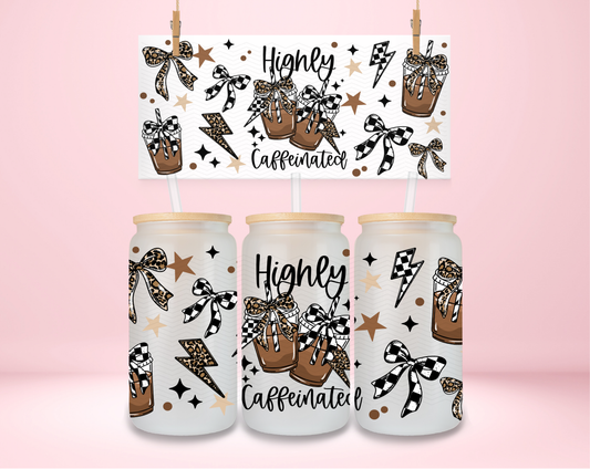 Highly Caffeinated Leopard and Checkered UVDTF Wrap