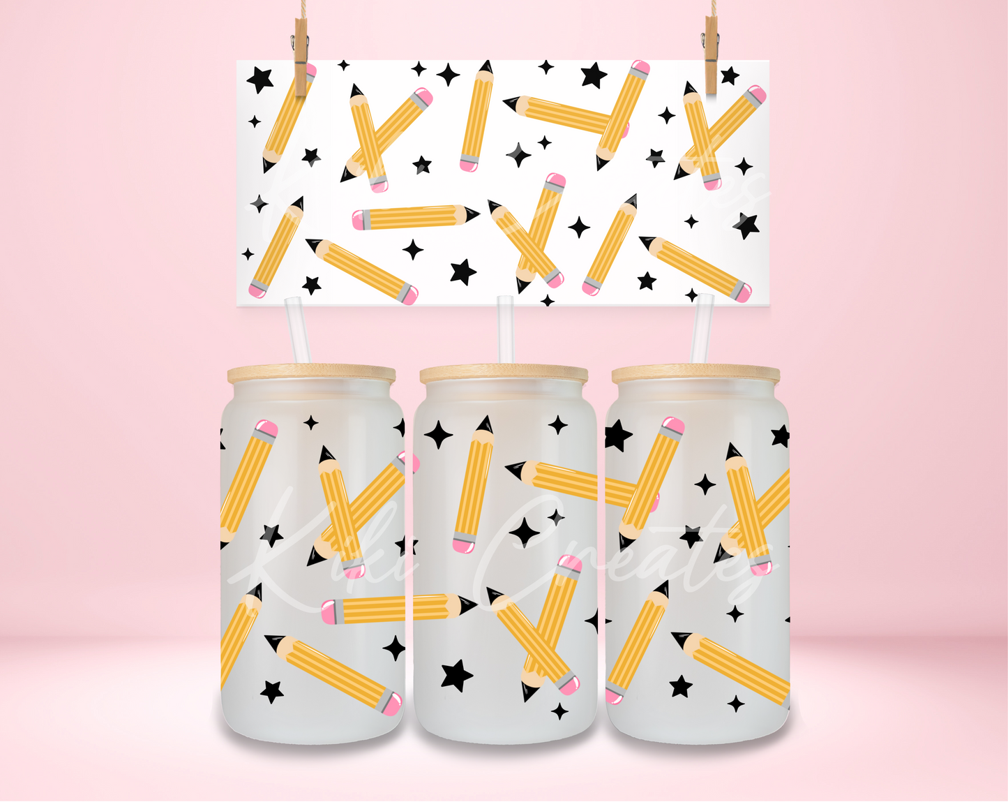 Pencils and Stars UVDTF Wrap