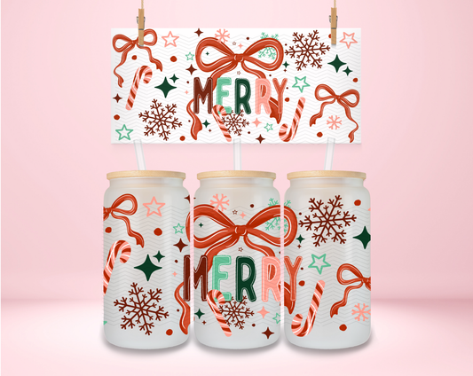 Merry Red Coquette Bow UVDTF Wrap