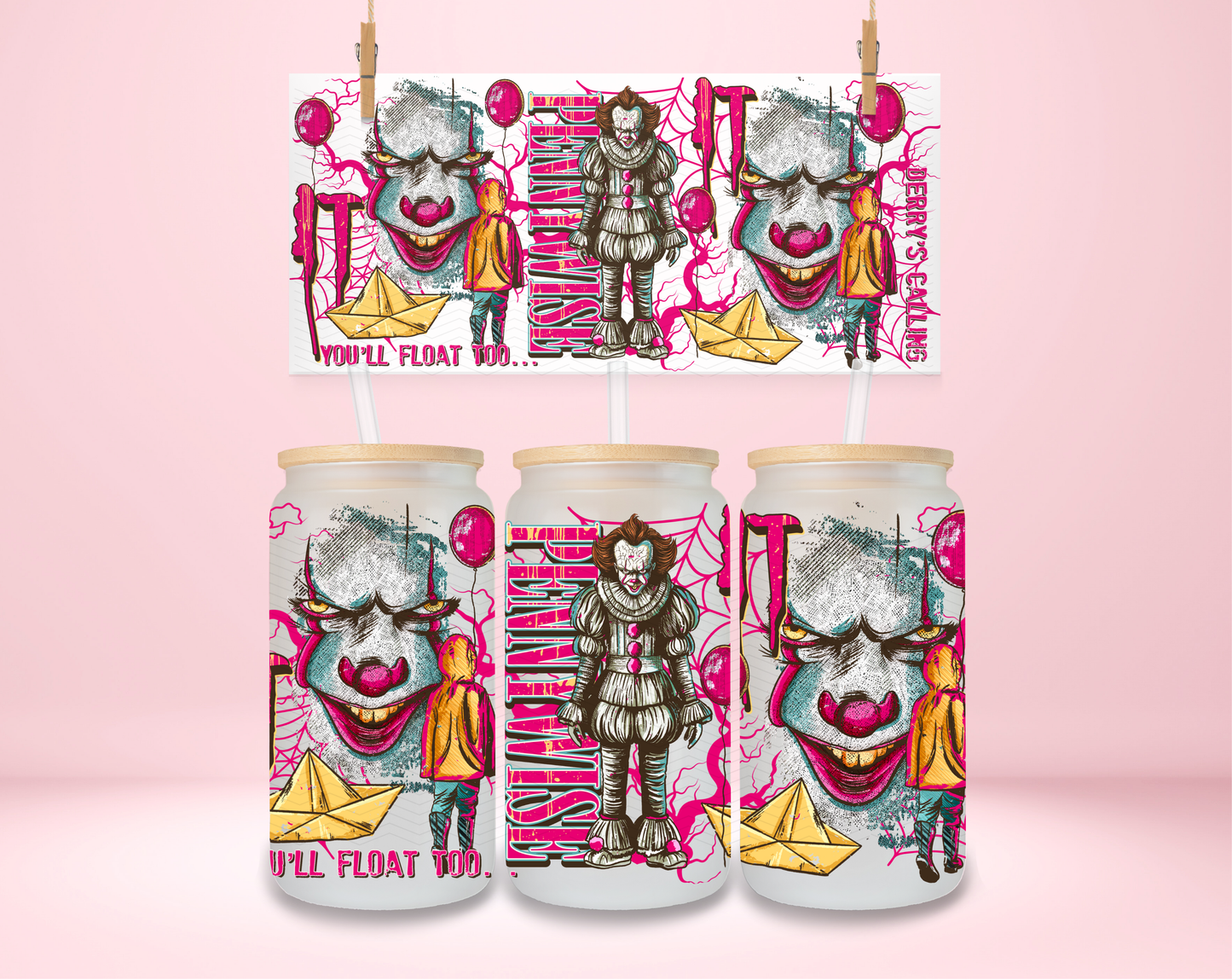 Pennywise Spooky UVDTF Wrap