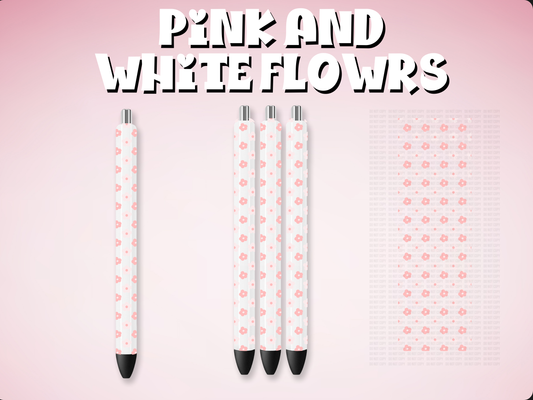 Pink and White Flowers UVDTF Pen Wrap