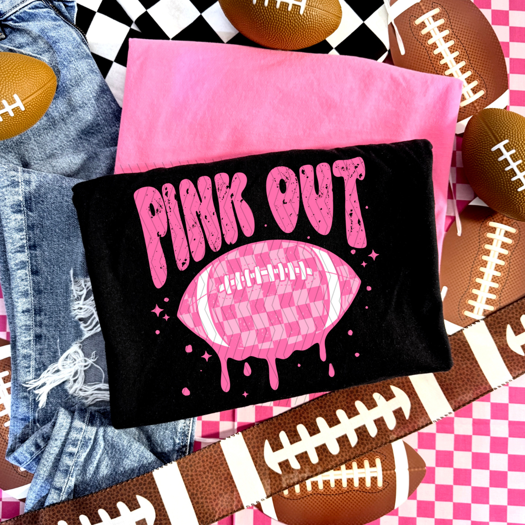 Pink Out Football DTF
