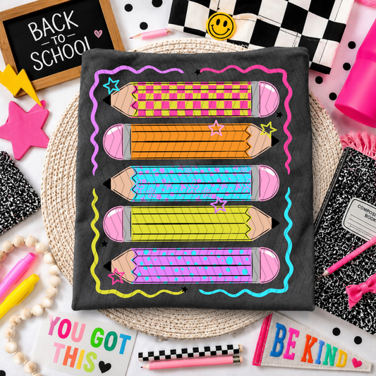Colorful Pencil Stack DTF
