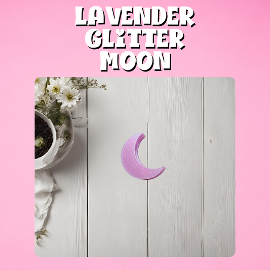 Lavender Glitter Moon Straw Topper