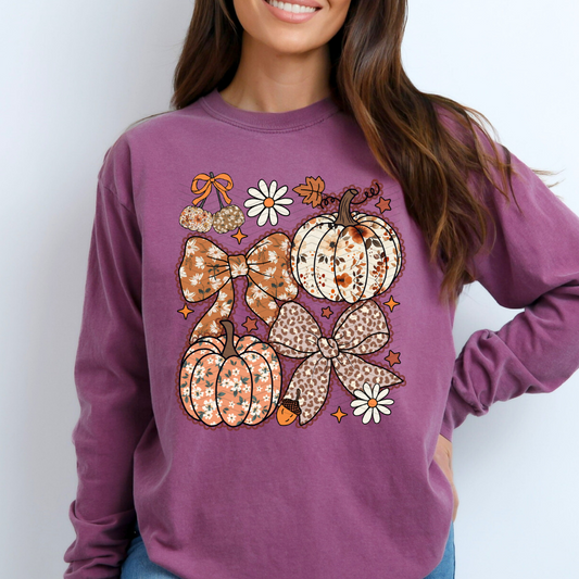 Fall Coquette Pumpkin and Lace DTF
