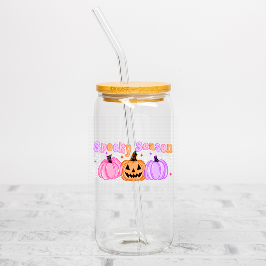 Spooky Season Colorful Pumpkin UVDTF Decal