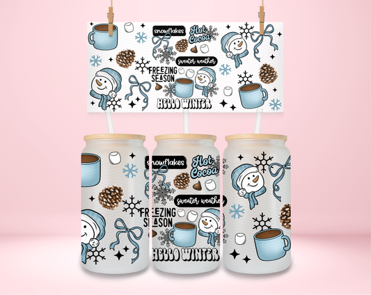 Blue Winter Collage UVDTF Wrap