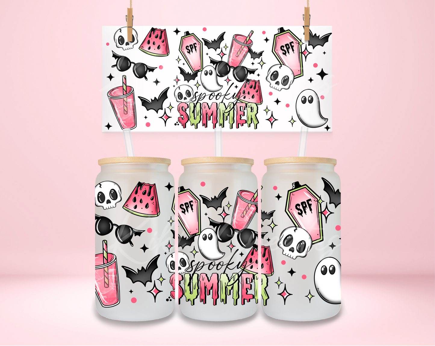 Spooky Summer Ghosts UVDTF Wrap