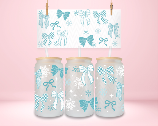 Blue Coquette and Snowflakes UVDTF Wrap