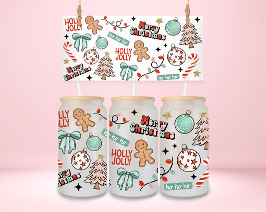 Holly Jolly Christmas Double Sided UVDTF Wrap