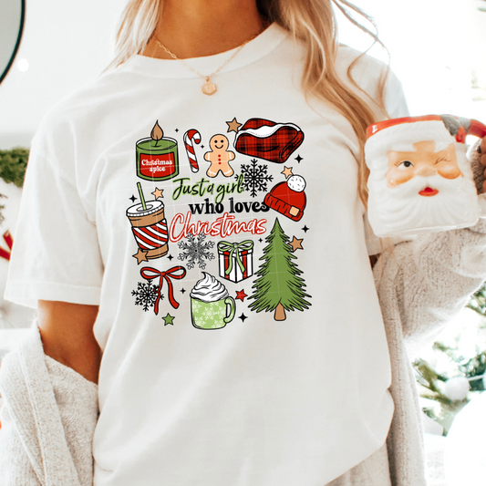 Just a Girl Who Loves Christmas DTF