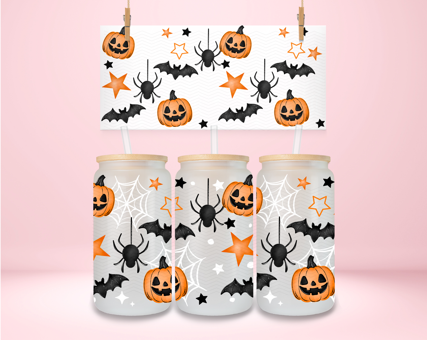 Spooky Pumpkins and Bats UVDTF Wrap