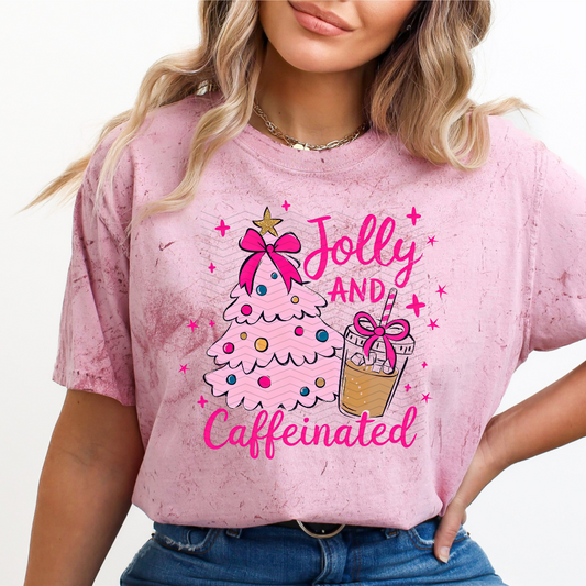 Jolly and Caffeinated- Pink DTF