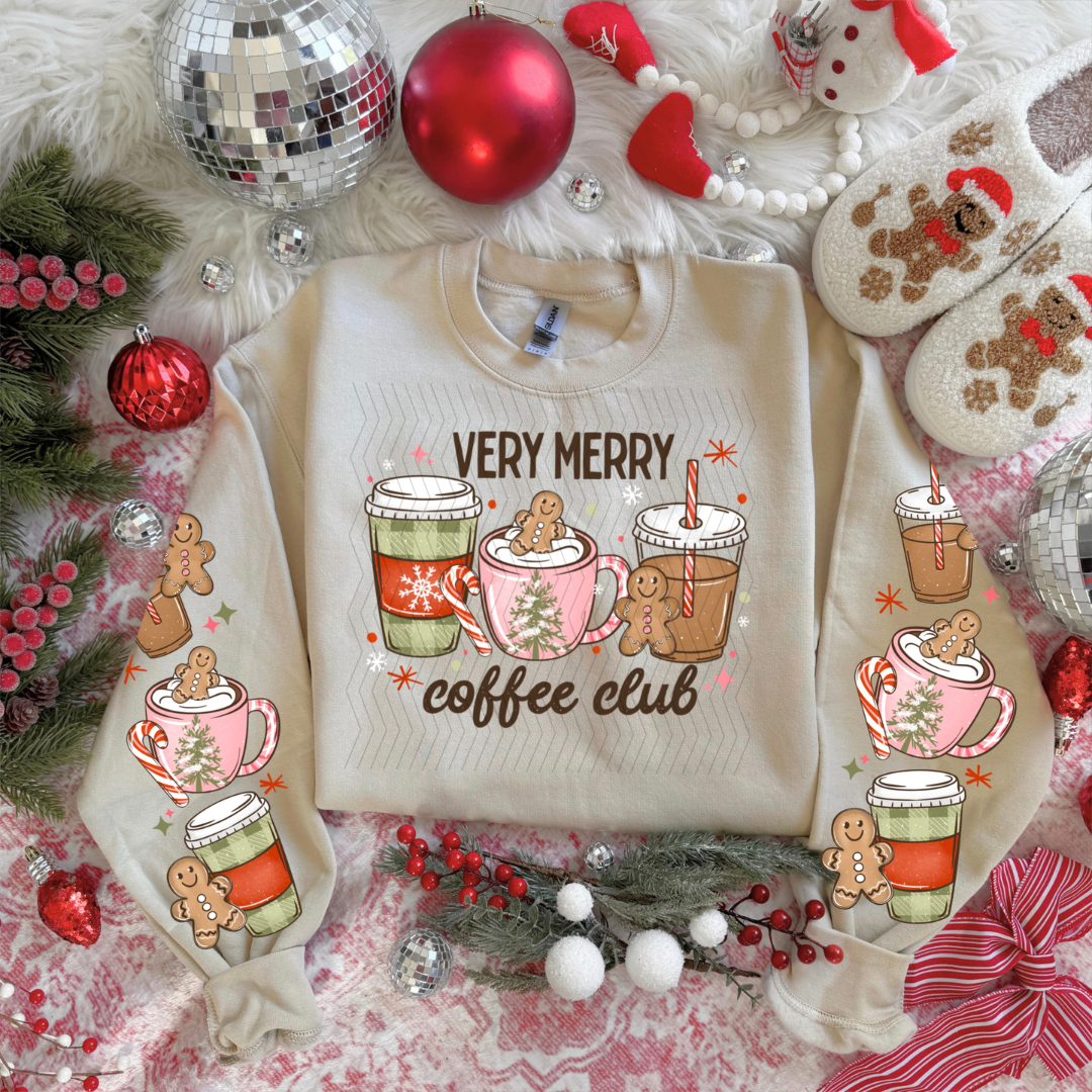 Very Merry Coffee Club W/ Sleeves DTF