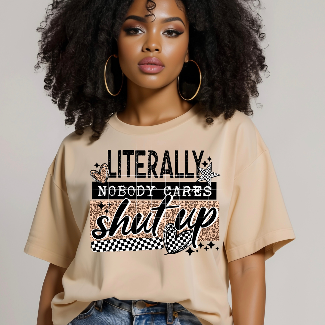 Literally Nobody Cares Leopard DTF