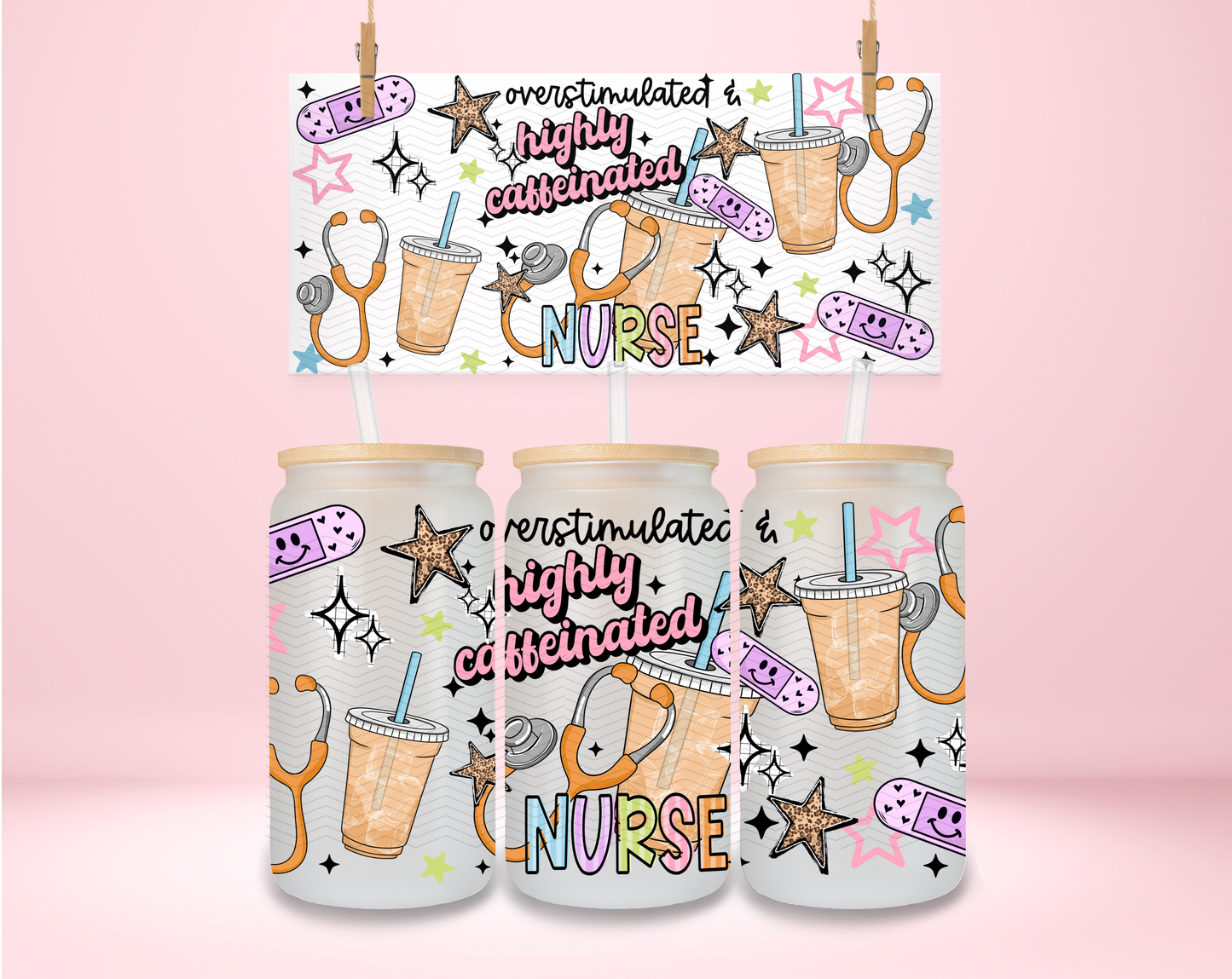 Highly Caffeinated Nurse UVDTF Wrap
