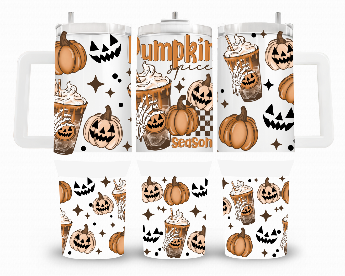 Pumpkin Spice Season Skellie 40oz UVDTF Wrap