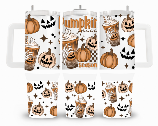 Pumpkin Spice Season Skellie 40oz UVDTF Wrap