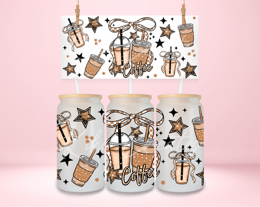 Brown Coffee Coquette Stars UVDTF Wrap