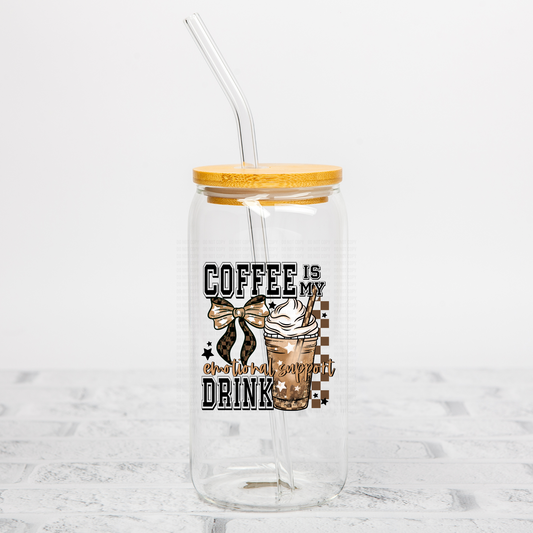 Coffee Is My Emotional Support Drink UVDTF Decal