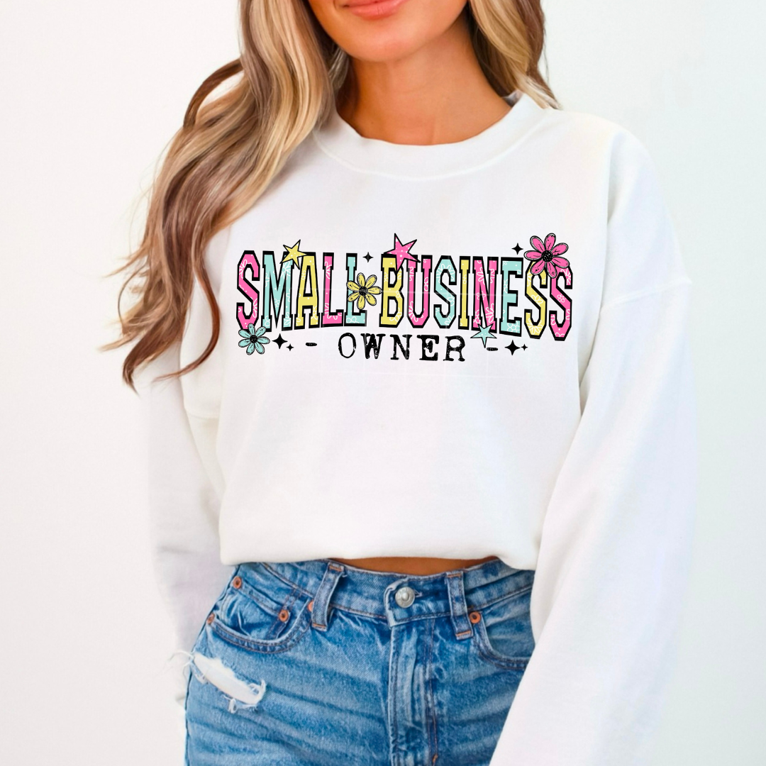 Small Business Owner Floral and Stars DTF
