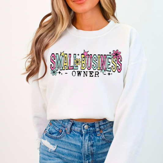 Small Business Owner Floral and Stars DTF