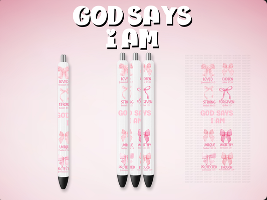 God Says I Am Pen Wrap