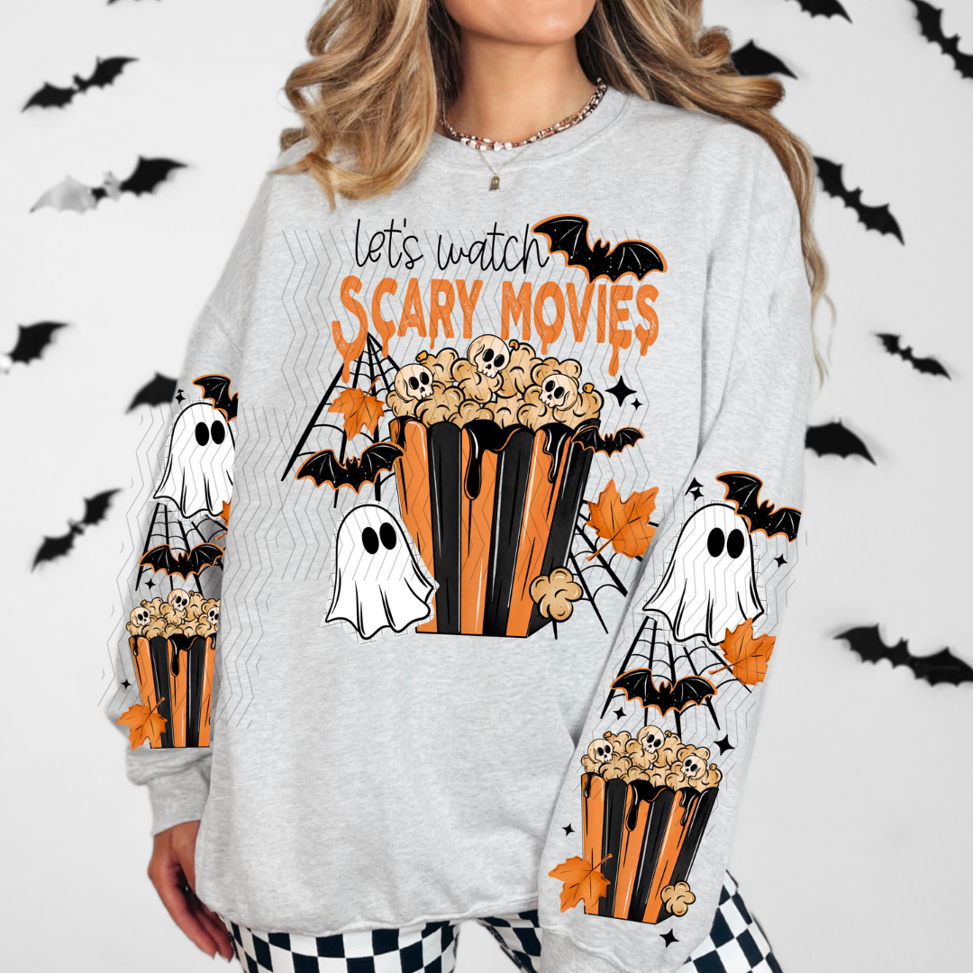 Let's Watch Scary Movies W/ Sleeves DTF