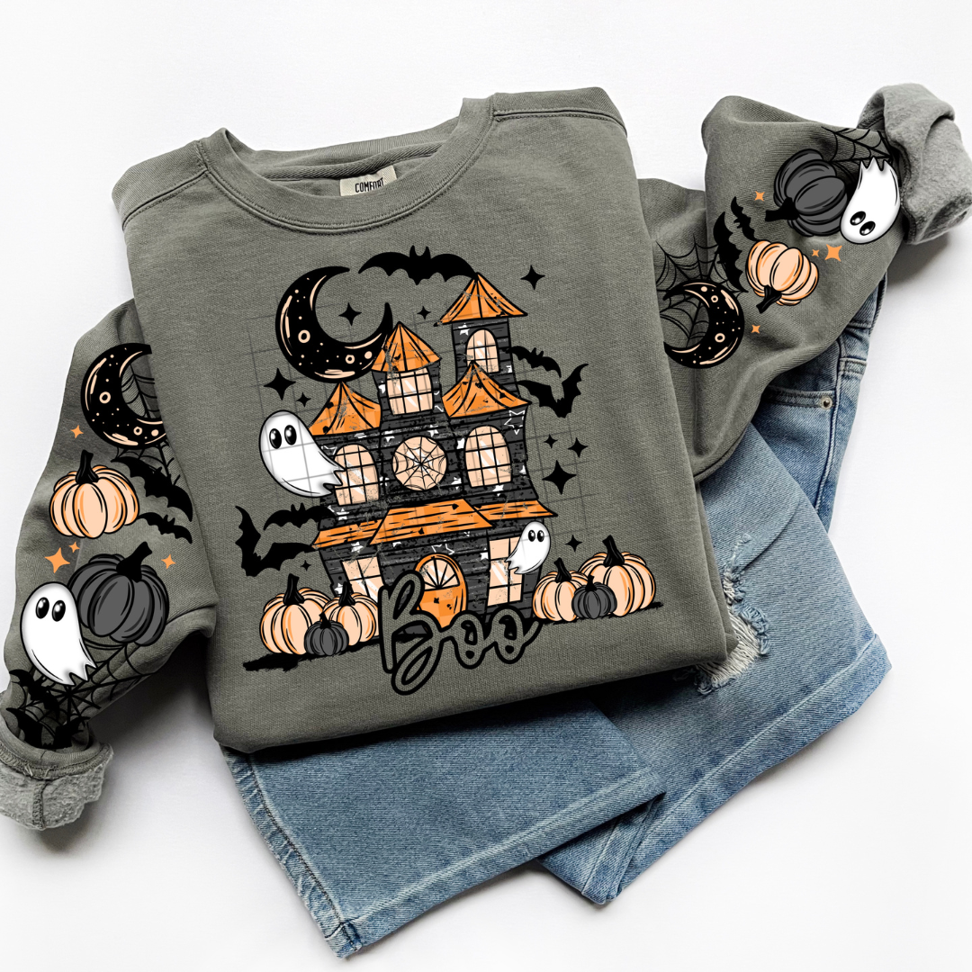 Boo Haunted House W/Sleeves DTF