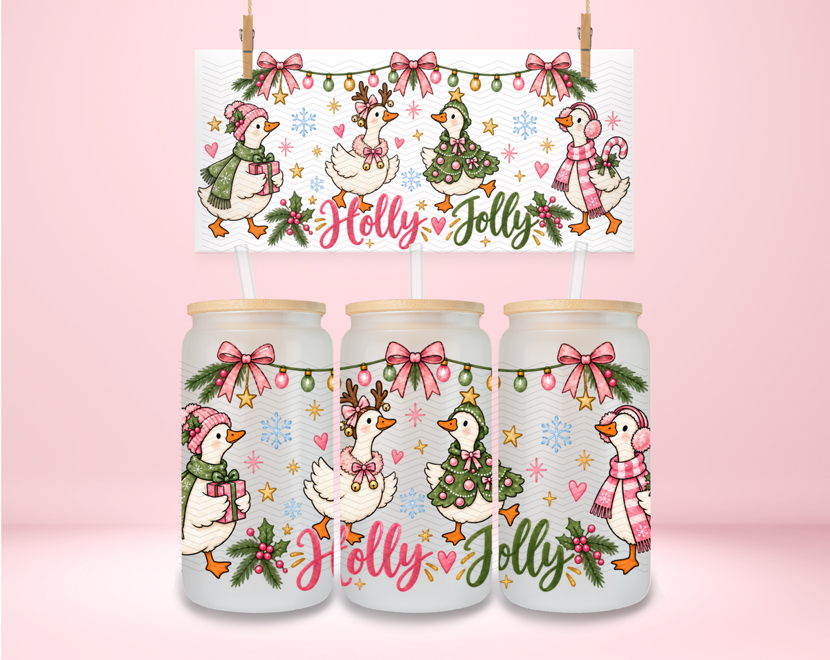 Holly Jolly Geese UVDTF Wrap