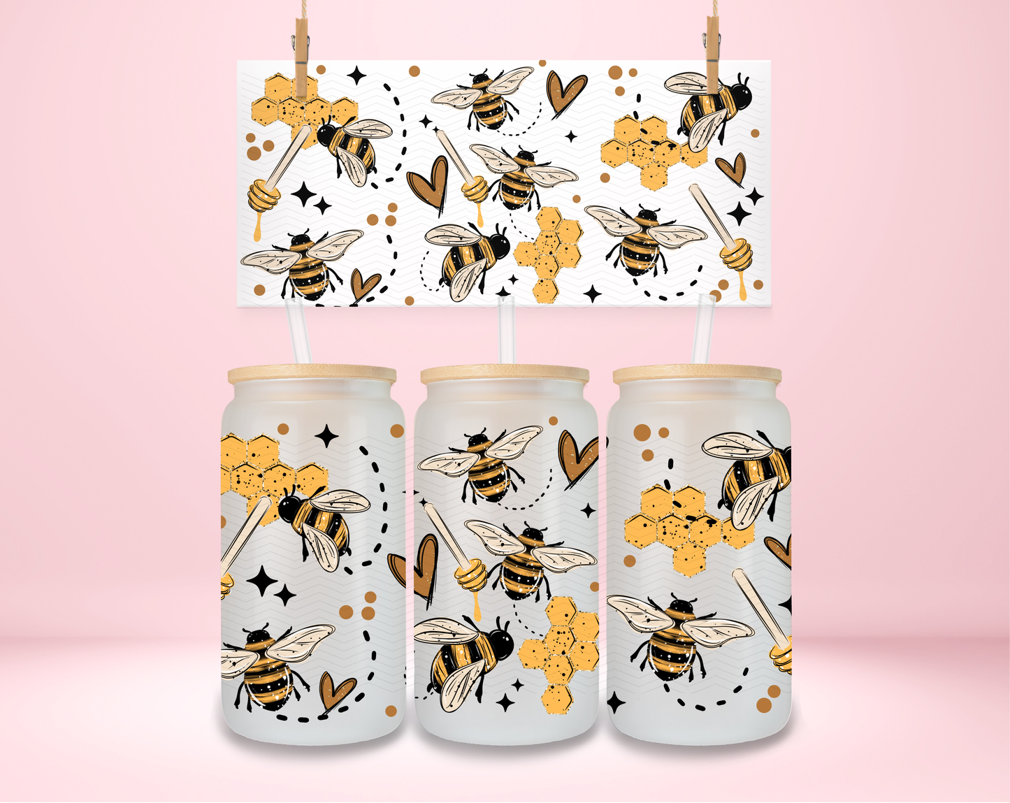 Honeycomb and Bees UVDTF Wrap