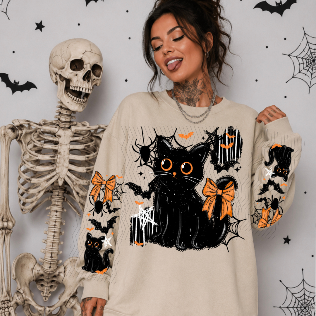 Black Cat Coquette W/ Sleeves DTF