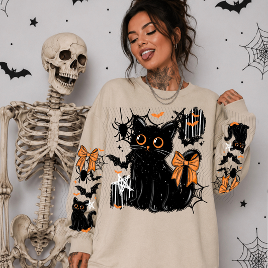 Black Cat Coquette W/ Sleeves DTF