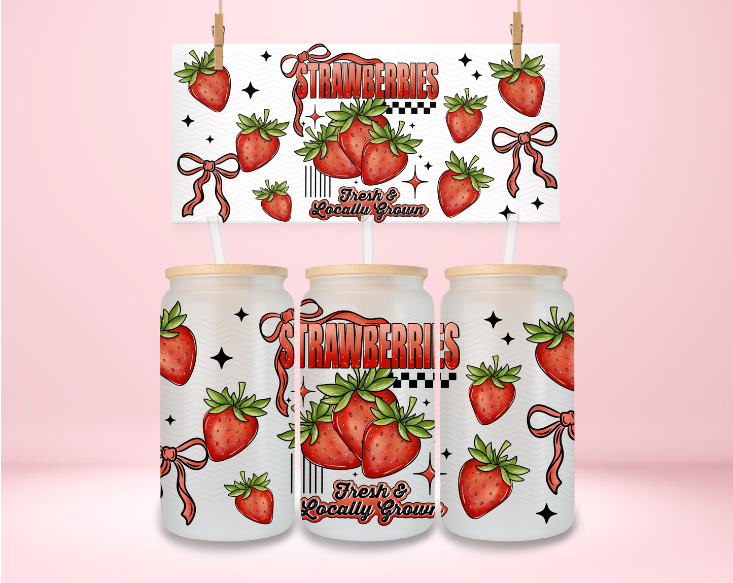 Strawberries Grown Fresh UVDTF Wrap